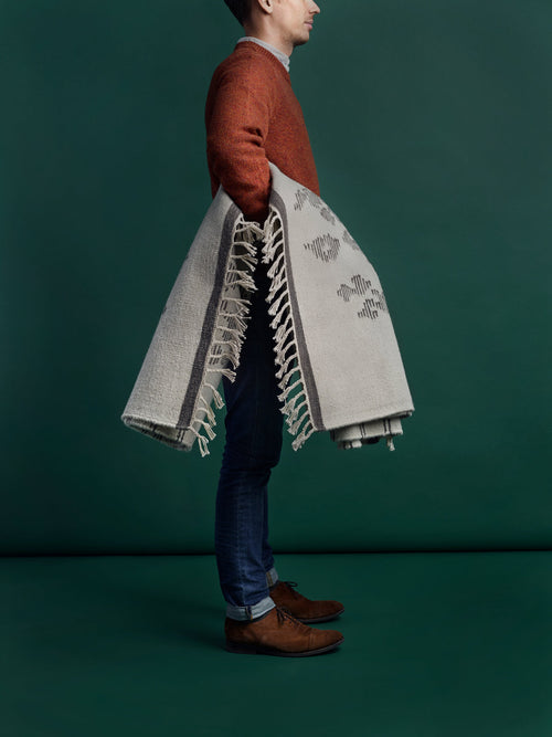 Vloerkleed Finarte Saaristo Wool Rug White Grey 140x200 cm - vtwonen shop