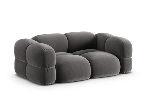 Cosmopolitan Design Bank Loretto 3-zits, flueel grijs - 100x210x68cm