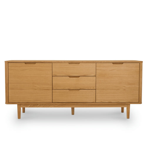 Furnhouse 3-deurs dressoir Nyborg - Natuurlijk eikenhout - MDF, Eikenfineer - 45x180x75