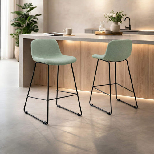 Nolon Nino-Mats Barkruk Saliegroen - Zwart Onderstel - 65 Cm