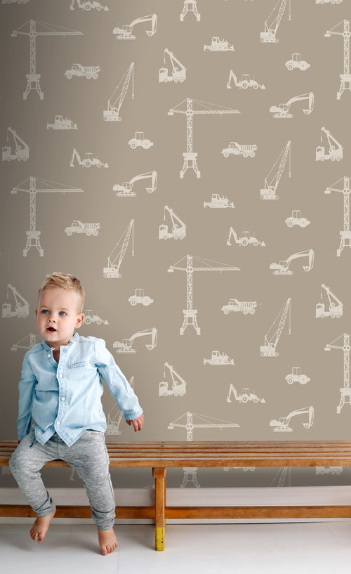 ESTAhome behang voertuigen taupe - 53 cm x 10.05 m - 139970 - vtwonen shop