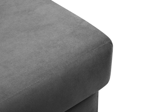 Cosmopolitan Design Poef Kyoto flueel, lichtgrijs - 70x70x45cm