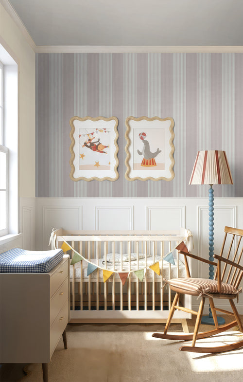 Sanders & Sanders behang strepen donker rood en grijs - 53 cm x 10.05 m - 640675