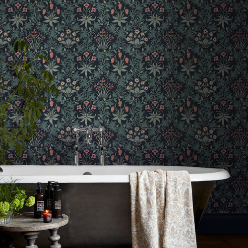 William Morris at Home Vliesbehang - Celandine Midnight