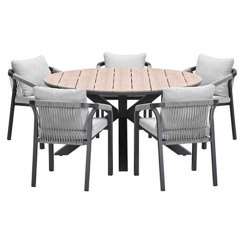 Garden Impressions tuinset Tarera - Tulli - taupe - Ø148x75 cm - 6-delig