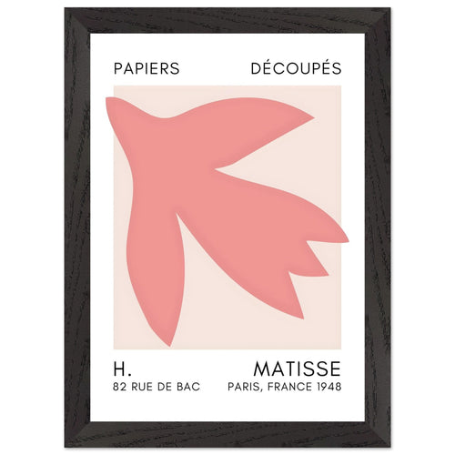 Artfulprints Poster met Lijst Matisse – Shapes in the air taupe   - A4 21x29.7 cm - Taupe