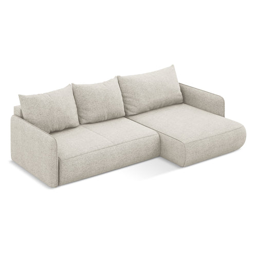 LaMiaSofa hoekbank rechts Palermo - chenille stof - zilver - 240x148x86