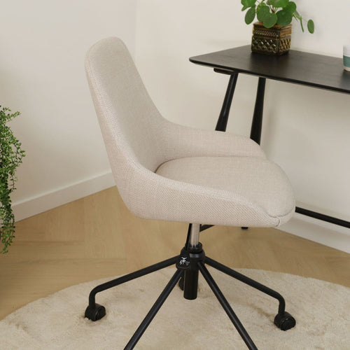 Nolon Nout-Isa Bureaustoel Beige - Stof - Zwart Onderstel - vtwonen shop