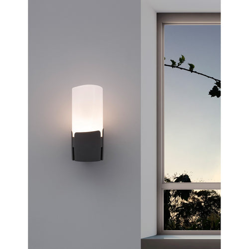 Merano Arizona Buiten Moderne Wandlamp Donkergrijs Aluminium Wit Acryl LED E27 IP54