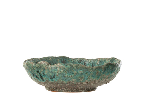J-Line plateau Decoratief Naga - keramiek - azuur/bruin - medium