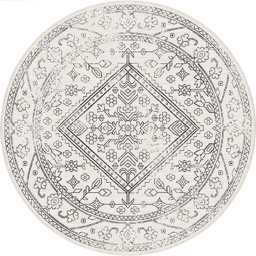 Rond buitenkleed Nova zwart/wit - Interieur05 - 240 x 240 cm