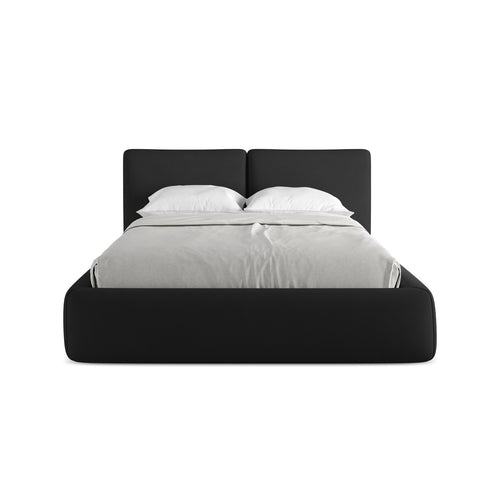 LaMiaSofa Bed met opbergruimte Milano - chenille stof - zwart - 160x228x82