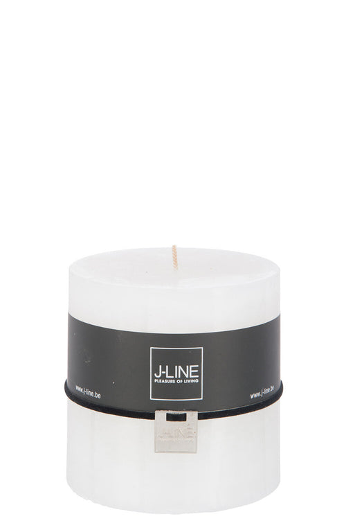 J-Line cilinderkaars - wit - 65U - 6 stuks