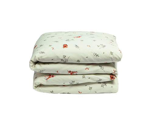 Yumeko dekbedovertrek katoen satijn little deer light green 140x220 + 1/60x70