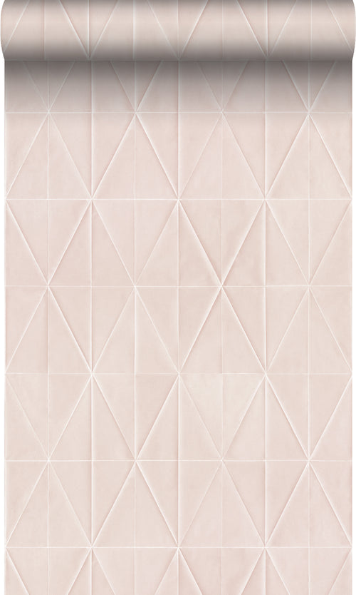 Origin Wallcoverings eco-texture vliesbehang origami motief zacht roze - 0,53 x 10,05 m - 347856 - vtwonen shop