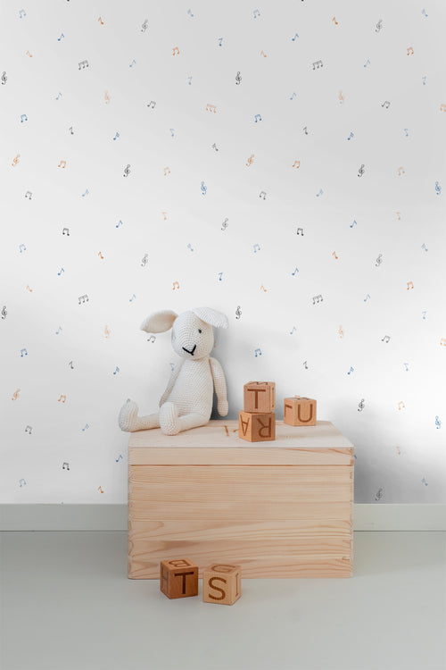 Sanders & Sanders behang muzieknoten wit en meerkleurig - 53 cm x 10 m - 640442 - vtwonen shop