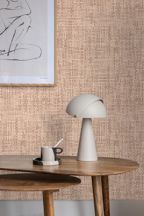 Origin Wallcoverings behang geweven linnenstructuur licht terracotta - 50 x 900 cm - 348053