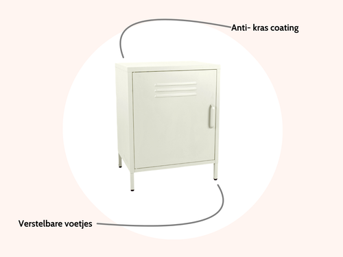 MaximaVida metalen lockerkastje Finn 52 x 40 x 67 cm ivoor - vtwonen shop