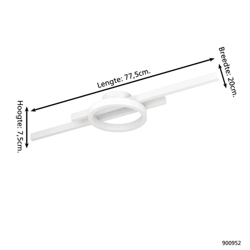 EGLO plafondlamp Amandolo - led - 77,5 cm - wit - dimbaar