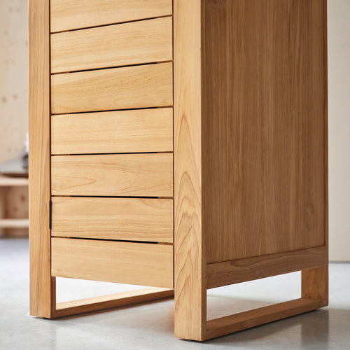 Tikamoon Enkele kolomkast van massief teakhout - Naturel