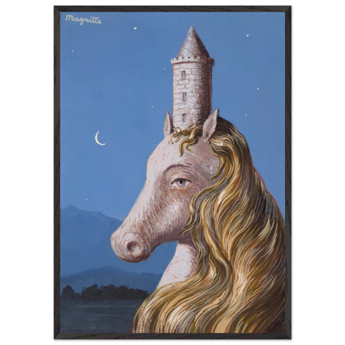 Artfulprints Poster met Lijst René Magritte - Le coeur du monde   - 70x100 cm - Blauw