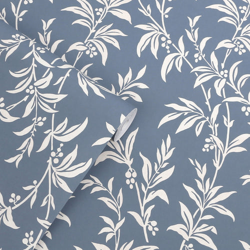 Laura Ashley Vliesbehang - Paxford Leaves Dark Seaspray