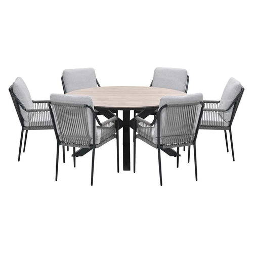 Garden Impressions tuinset Stevie - Tulli - taupe - Ø148x75 cm - 7-delig