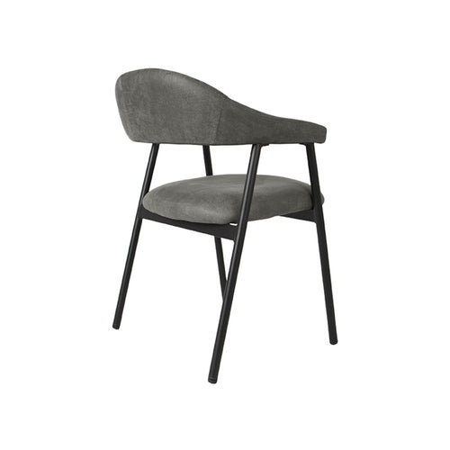 LABEL51 Eetkamerstoel Amaze - Antraciet Stof - Zithoogte 50cm - Set van 2