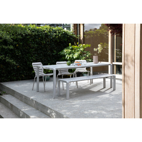 Zuiver Vondel Tuintafel 168,5x87 cm Clay Aluminium Wit - vtwonen shop
