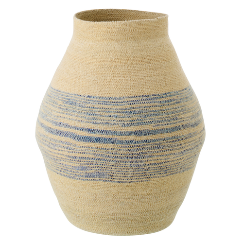 J-Line mand Gestreept - zeegras - naturel/blauw - small