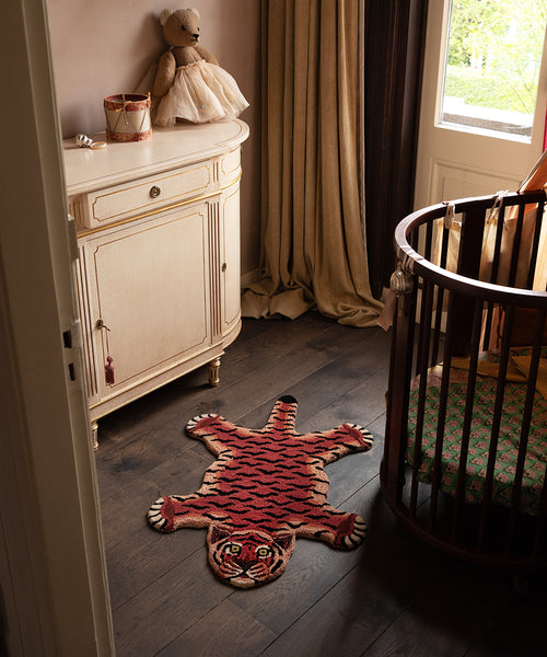 Doing Goods Tula Wijze Tijger Vloerkleed - Klein 92 x 62 x 2 cm - 100% wol