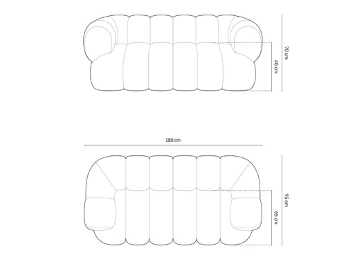 Cosmopolitan Design Bank Koge 2-zits, flueel groente - 95x180x70cm