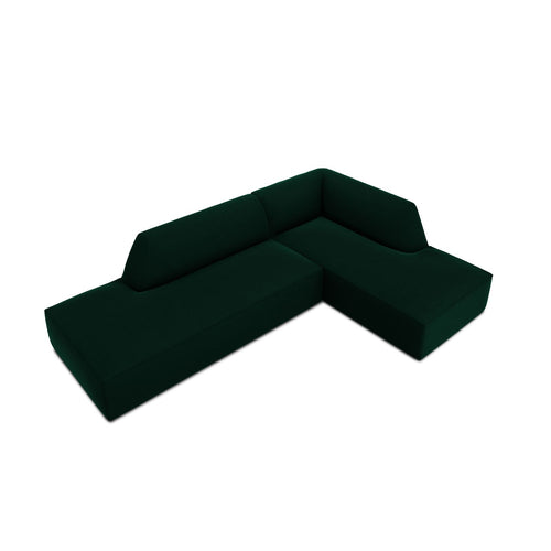 Cosmopolitan Design - Modulaire hoekbank rechts Siena 4-zits, flueel flessengroen - 180x273x69cm