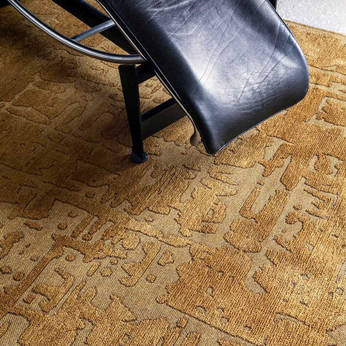 Louis De Poortere binnen & buiten machinewasbaar vloerkleed Structures Baobab van 70% gerecycled PET - geel - 170x235cm