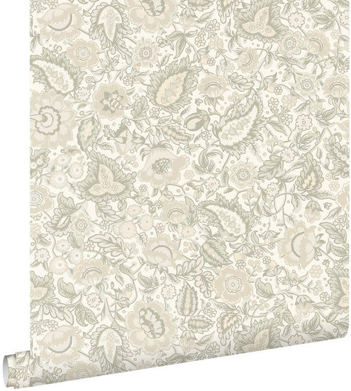 ESTAhome behang vintage bloemen blauwgroen - 50 x 900 cm - 132237