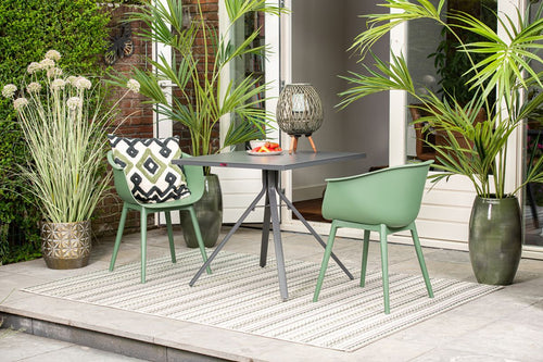 Rimini tafel - 80x80 cm - aluminium - carbon black - vtwonen shop