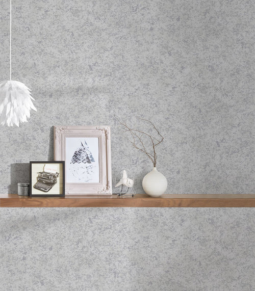 A.S. Création behang effen grijs en zilver - 53 cm x 10.05 m - AS-377722