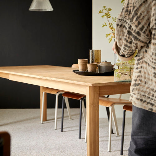 Tikamoon Uitschuifbare tafel van massief teak 8-10 pers. - Naturel