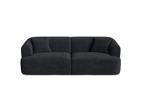 Cosmopolitan Design Modulaire bank Campi 3-zits, ribfluwelen zwart - 90x220x70cm