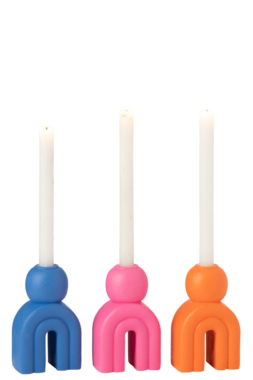 J-Line kandelaar Modern - cement - mix - 3 stuks - vtwonen shop