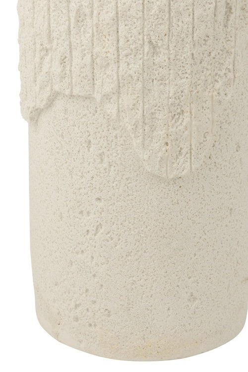 J-Line decoratie Sokkel Rocky Reliëf - polyresin - wit - small
