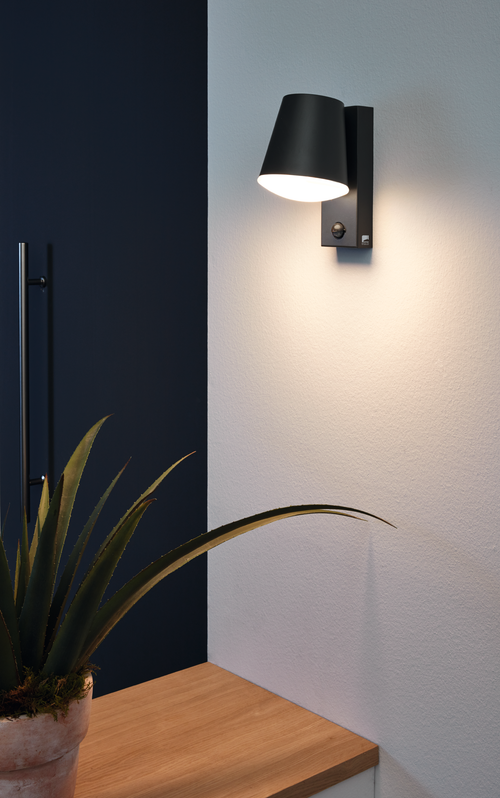 EGLO wandlamp buiten Caldiero - sensor - e27 - 24 cm - antraciet/wit