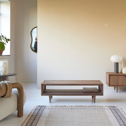 Tikamoon Massief notenhouten salontafel - Donkerbruin - vtwonen shop