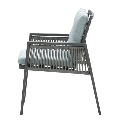 Garden Impressions Andrea dining fauteuil - carbon black - rope donker grijs - mint grey - vtwonen shop