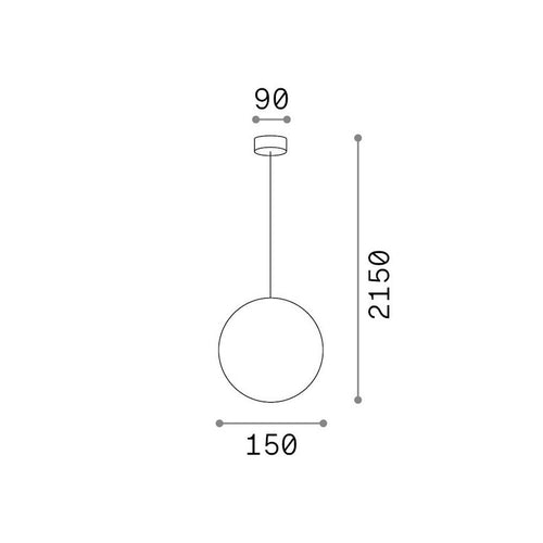 Ideal Lux MAPA Bolvormige hanglamp voor plafond, wit, 1x G9