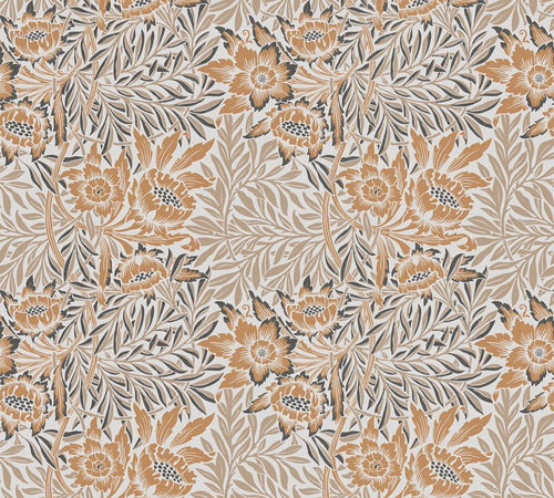 Livingwalls behang bloemmotief oranje, beige, wit en zwart - 53 cm x 10.05 m - AS-390582