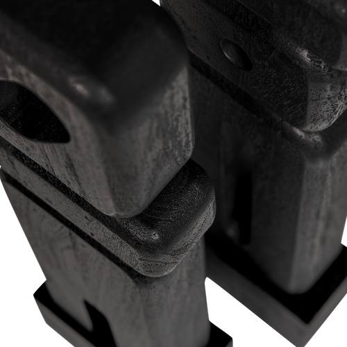 WOOOD sculptuur ornamenten Elon - Hout - Zwart - Set van 2 - 53x15x8/67x15x8