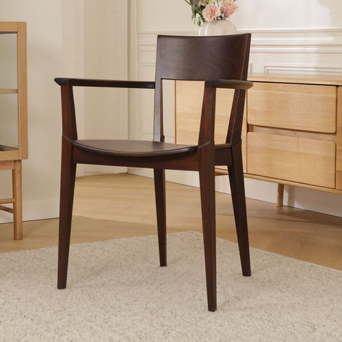 Fameg Felda Houten Eetkamerstoel Walnoot - Met Armleuning - vtwonen shop