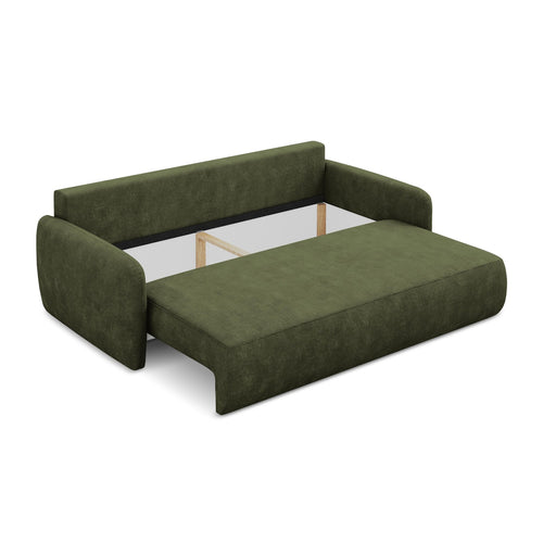 LaMiaSofa 3-zits slaapbank Corle - chenille stof - olijf - 218x102x86