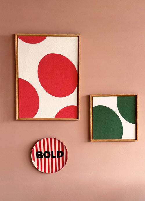 vtwonen - Wanddecoratie - Stippen - Hout - Donkergroen - 60x80cm